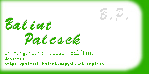 balint palcsek business card